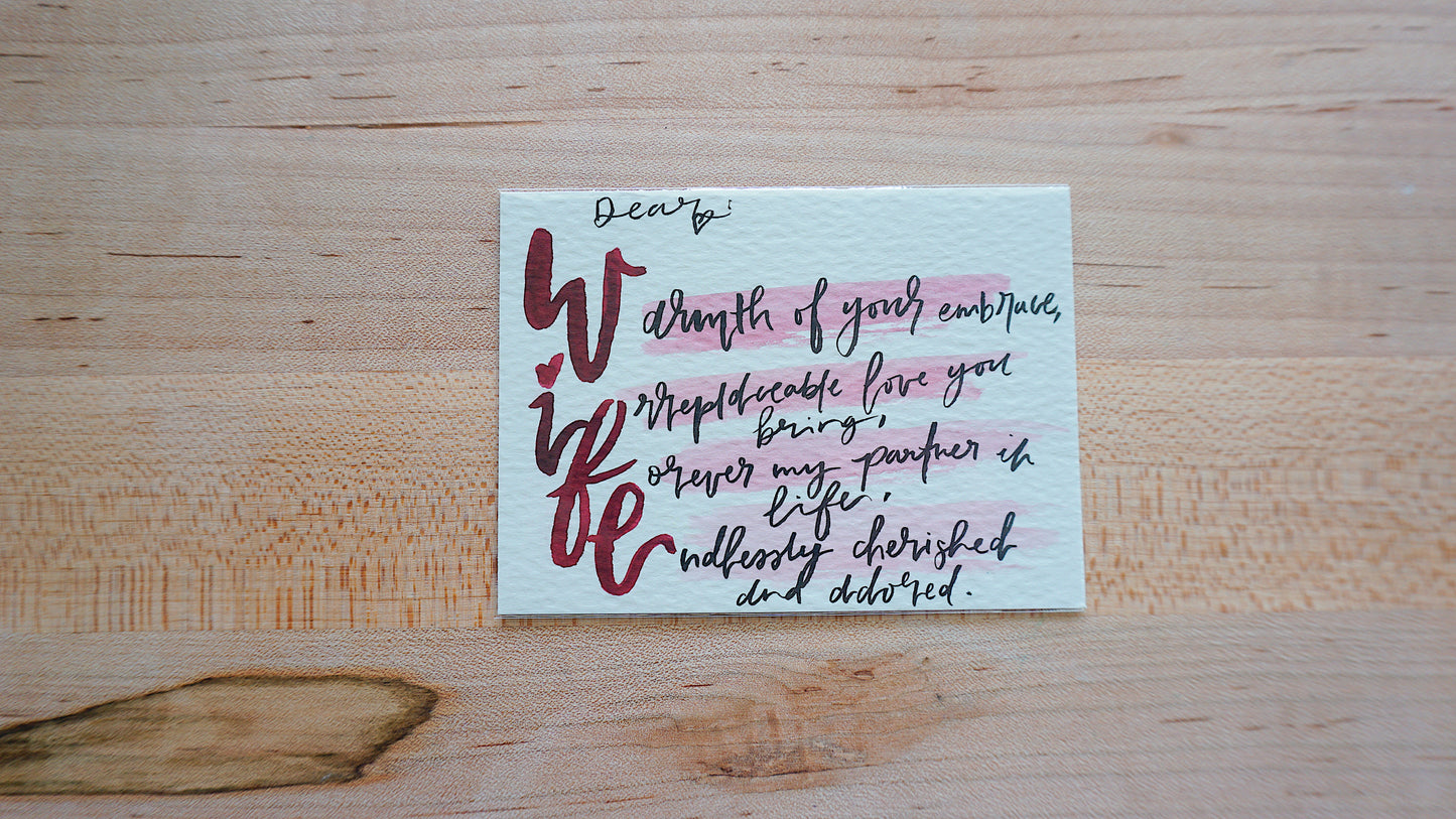 Dear Wife (Acrostic) - Postcard