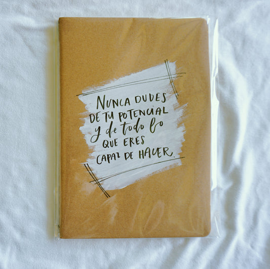 Nunca Dudes de tu Potencial...- Saddle Stitch Binding, Blank Pages, Paper Cover, Large Journal