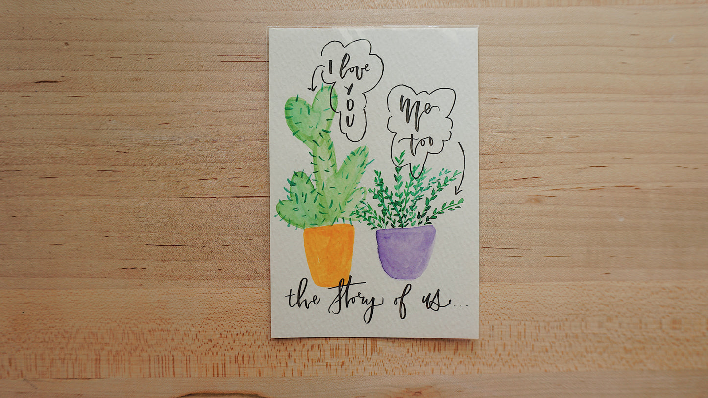 I love you, me too, the story of us - Postcard