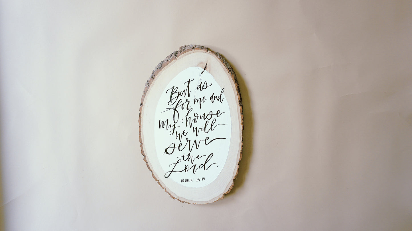 Joshua 24:15 - Basswood Country Round Plaque Wall Decor