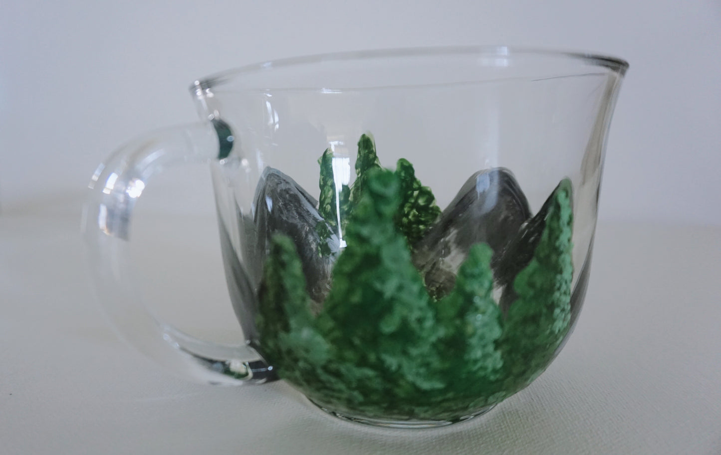 Hand Painted Glass Mug - Let’s Go on a Hike