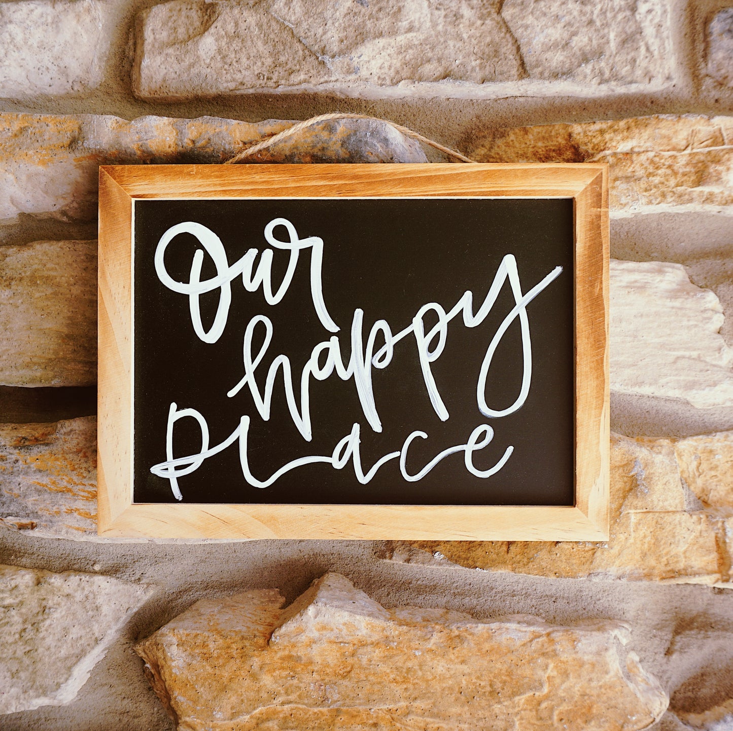 Our Happy Place - Hanging Chalkboard Sign