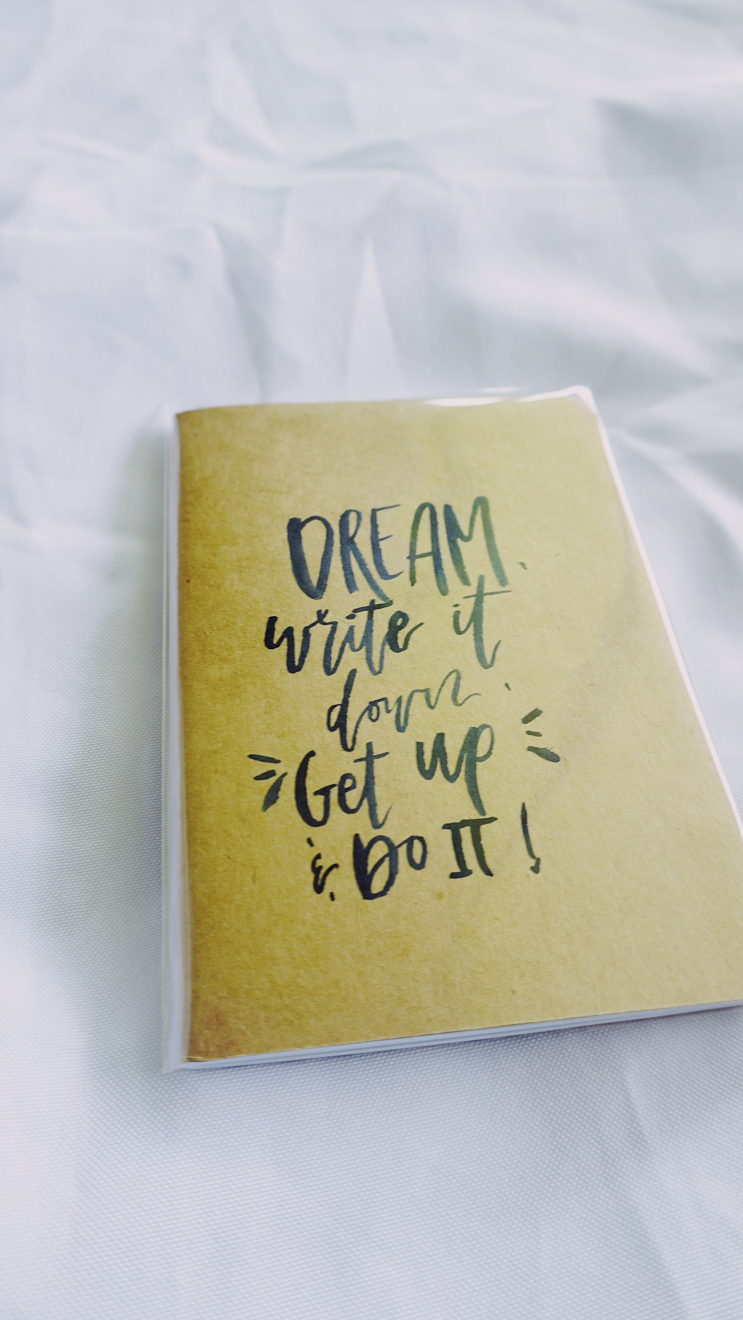 Dream, Write It Down, Get Up and Do It - Saddle Stitch Binding, Ruled Pages, Paper Cover, Small Journal