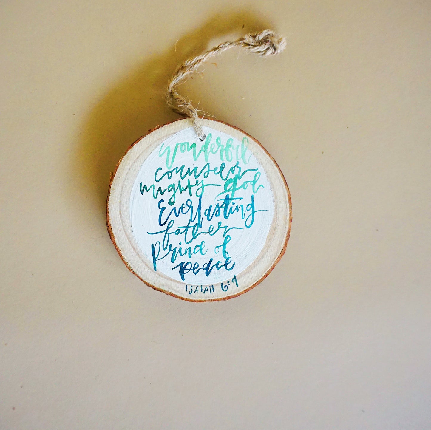 Isaiah 6:9 - Round Wood Christmas Ornament