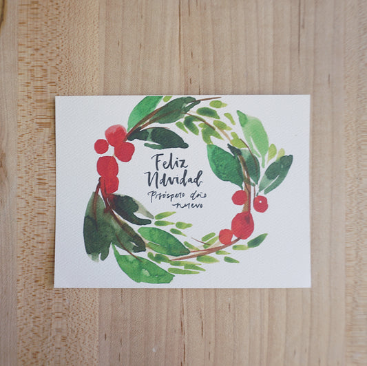 Feliz Navidad (Corona Navideña) - Printed Postcard