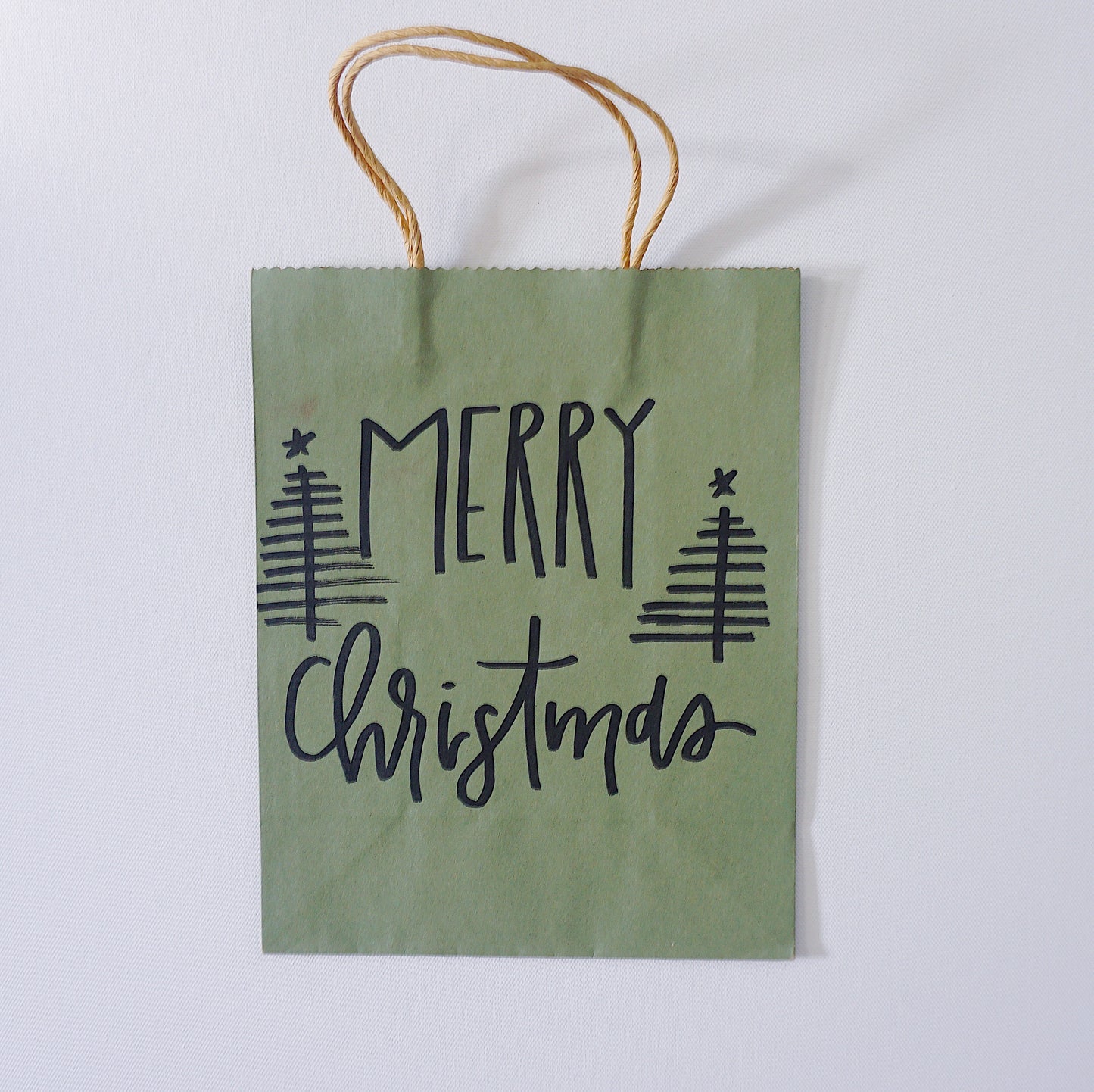 Merry Christmas - Green Paper Bag