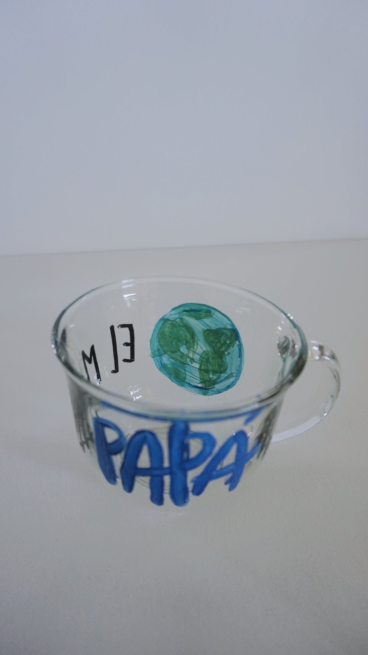 Hand Painted Glass Mug - El Mejor Papá del Mundo