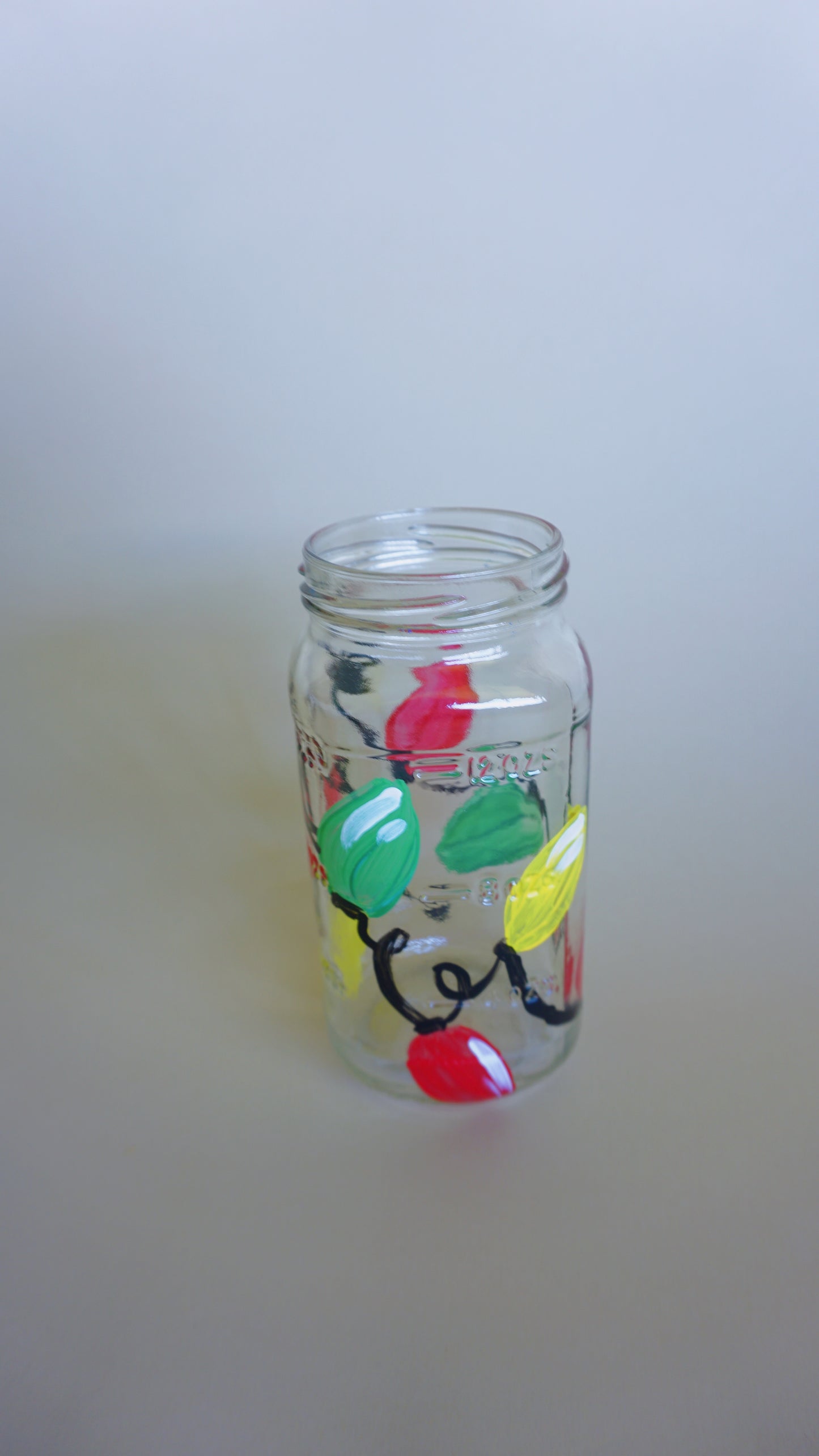 Hand Painted Jar - Christmas Lights