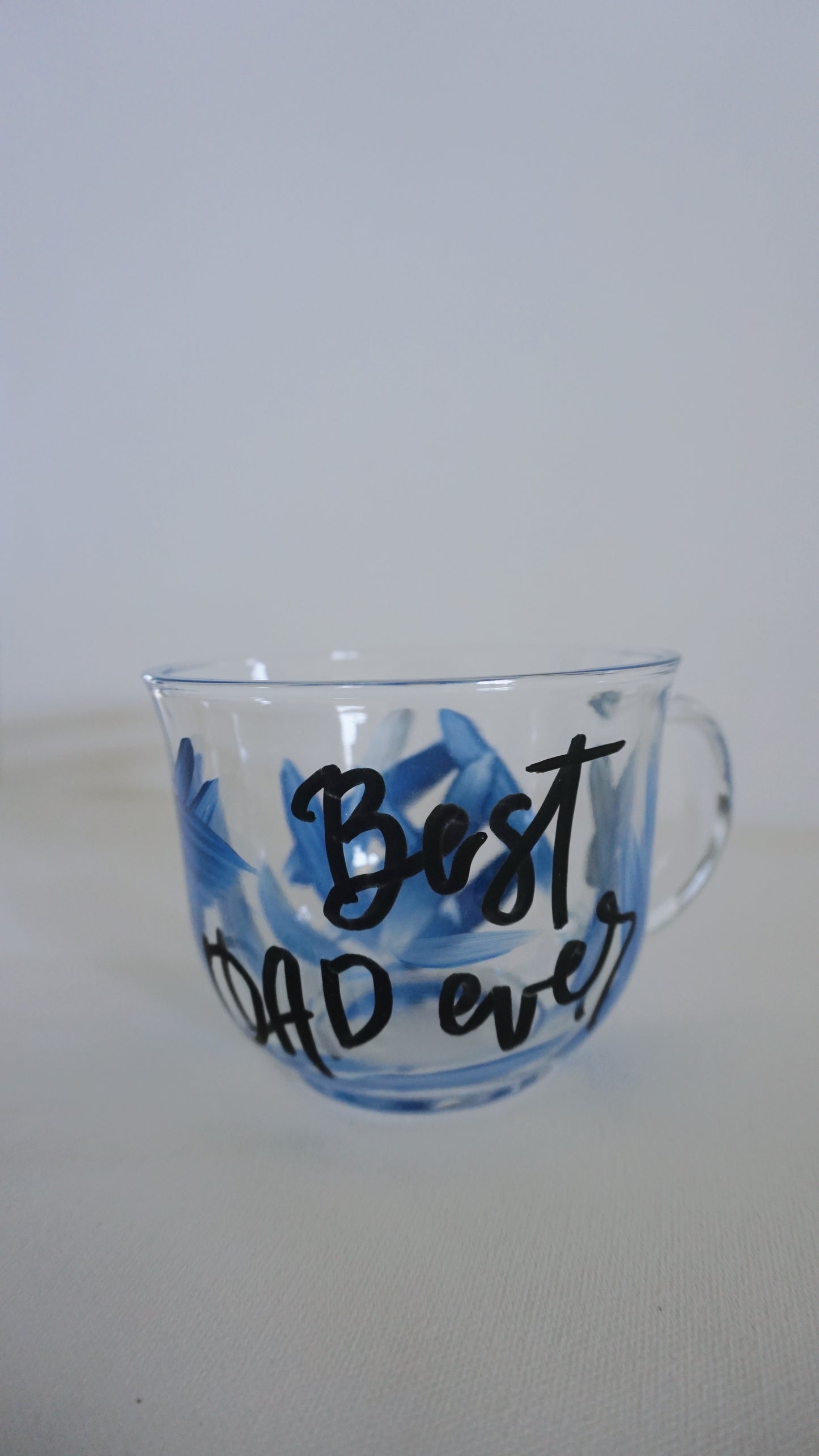 Hand Painted Glass Mug - Best Dad Ever