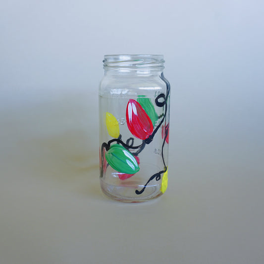 Hand Painted Jar - Christmas Lights