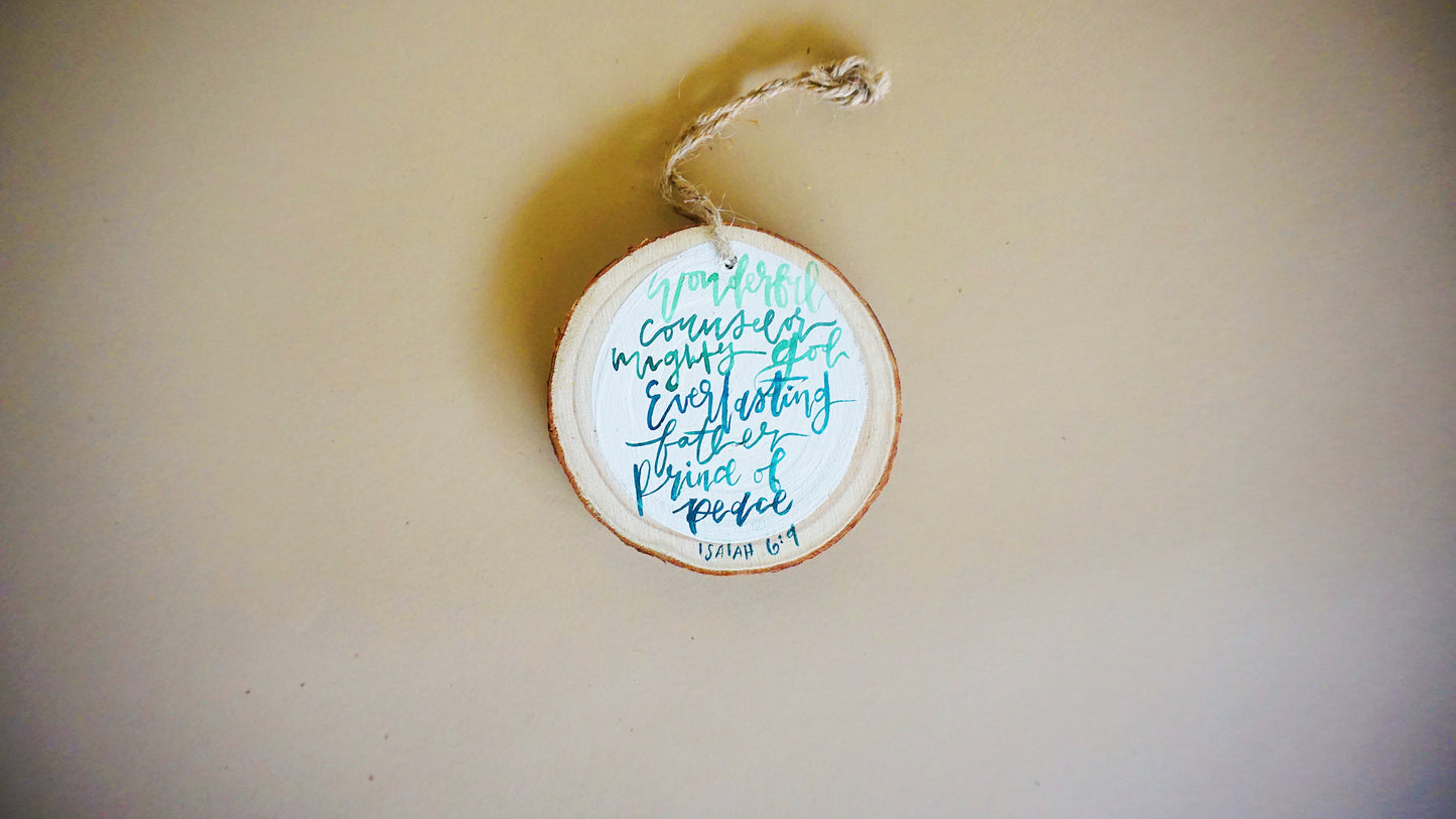 Isaiah 6:9 - Round Wood Christmas Ornament