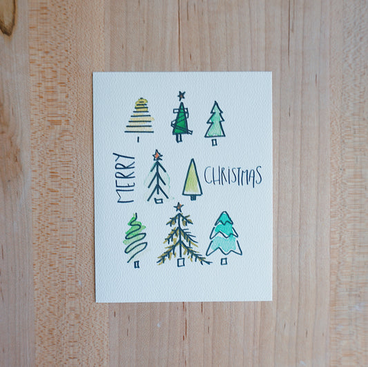 Merry Christmas (Arbolitos Navideños) - Printed Postcard