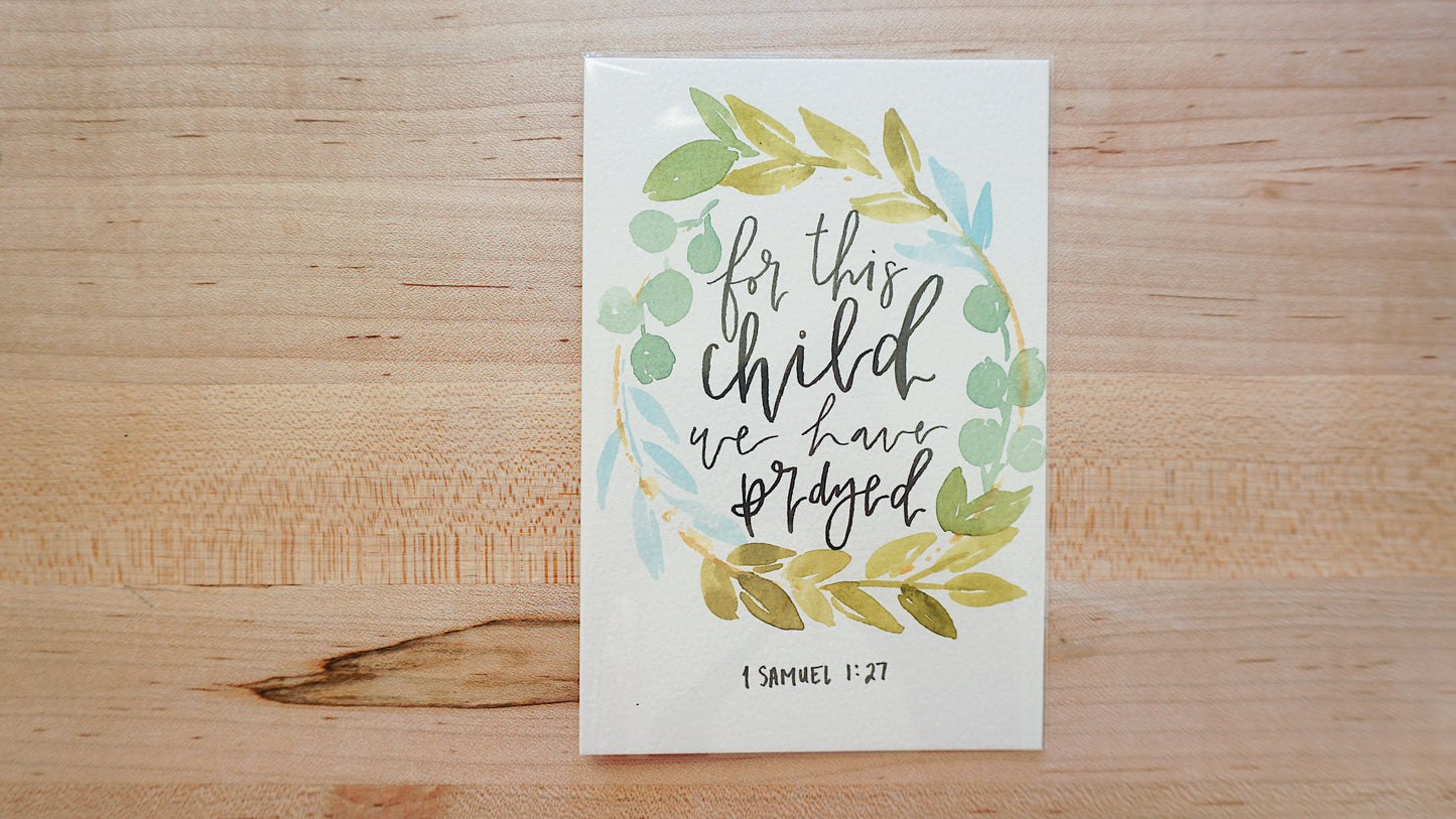 For This Child We Have Prayed (1 Samuel 1:27) - Postcard