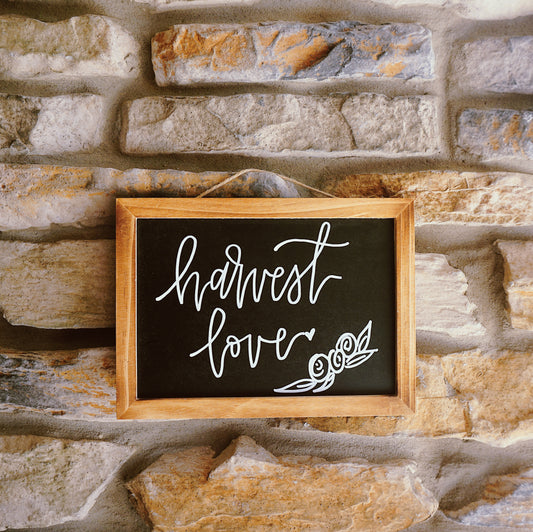 Harvest Love - Hanging Chalkboard Sign