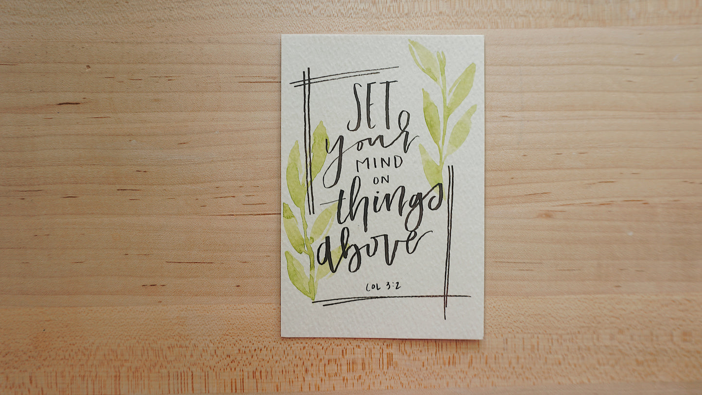 Set your mind on things above (Colossians 3:2) - Postcard