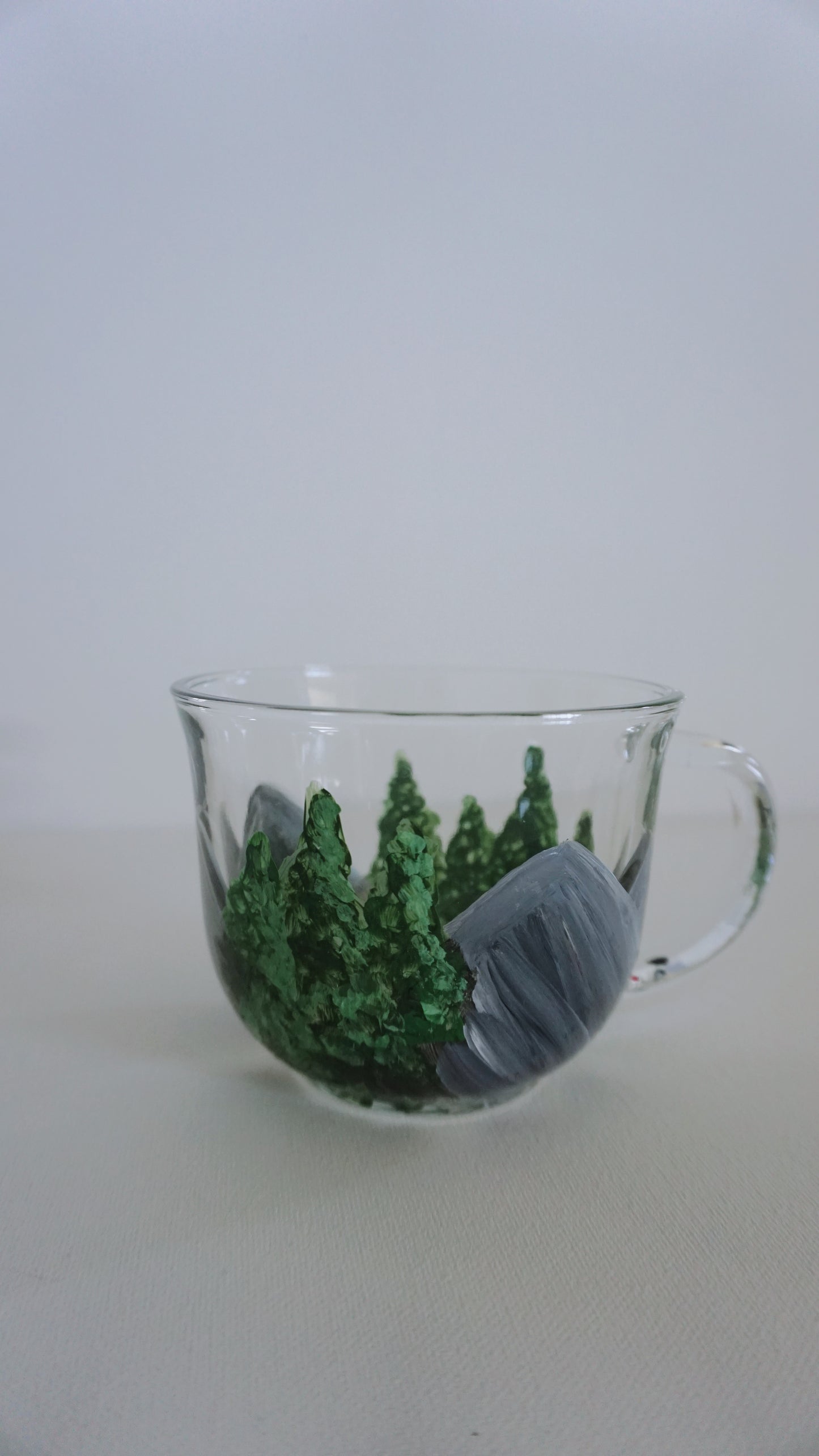 Hand Painted Glass Mug - Let’s Go on a Hike