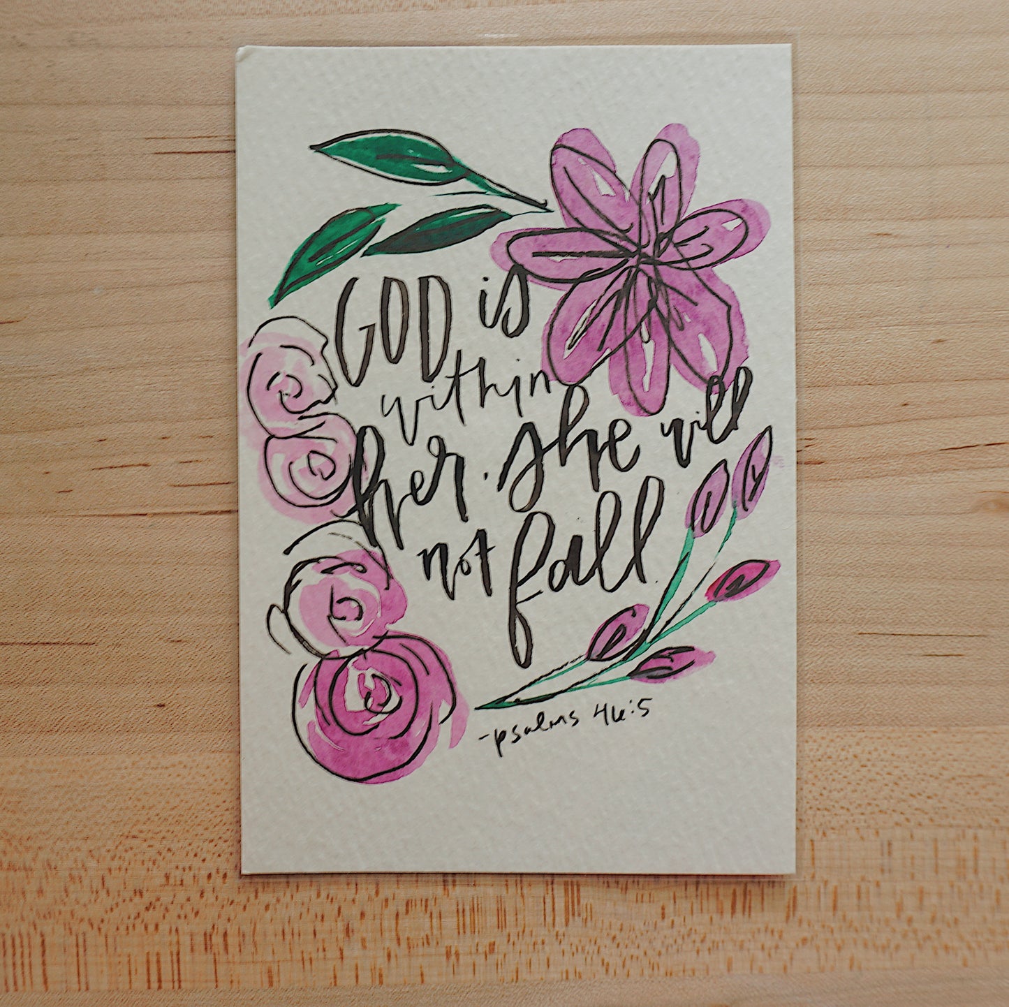 God is within her, she will not fall (Psalms 46:5) - Postcard