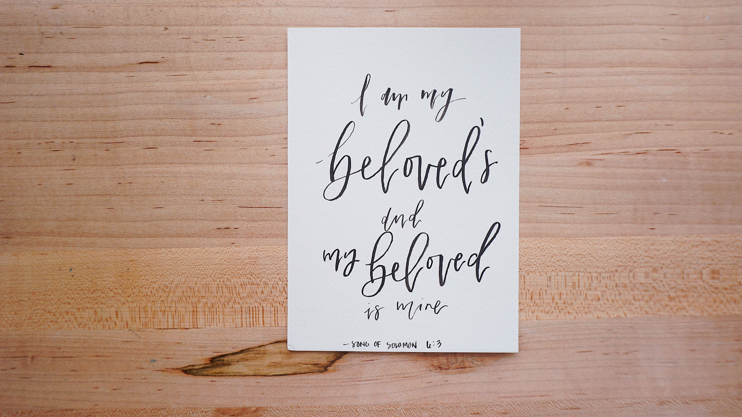 I am my beloved's, and my beloved is mine (Song of Solomon 6:3) - Postcard