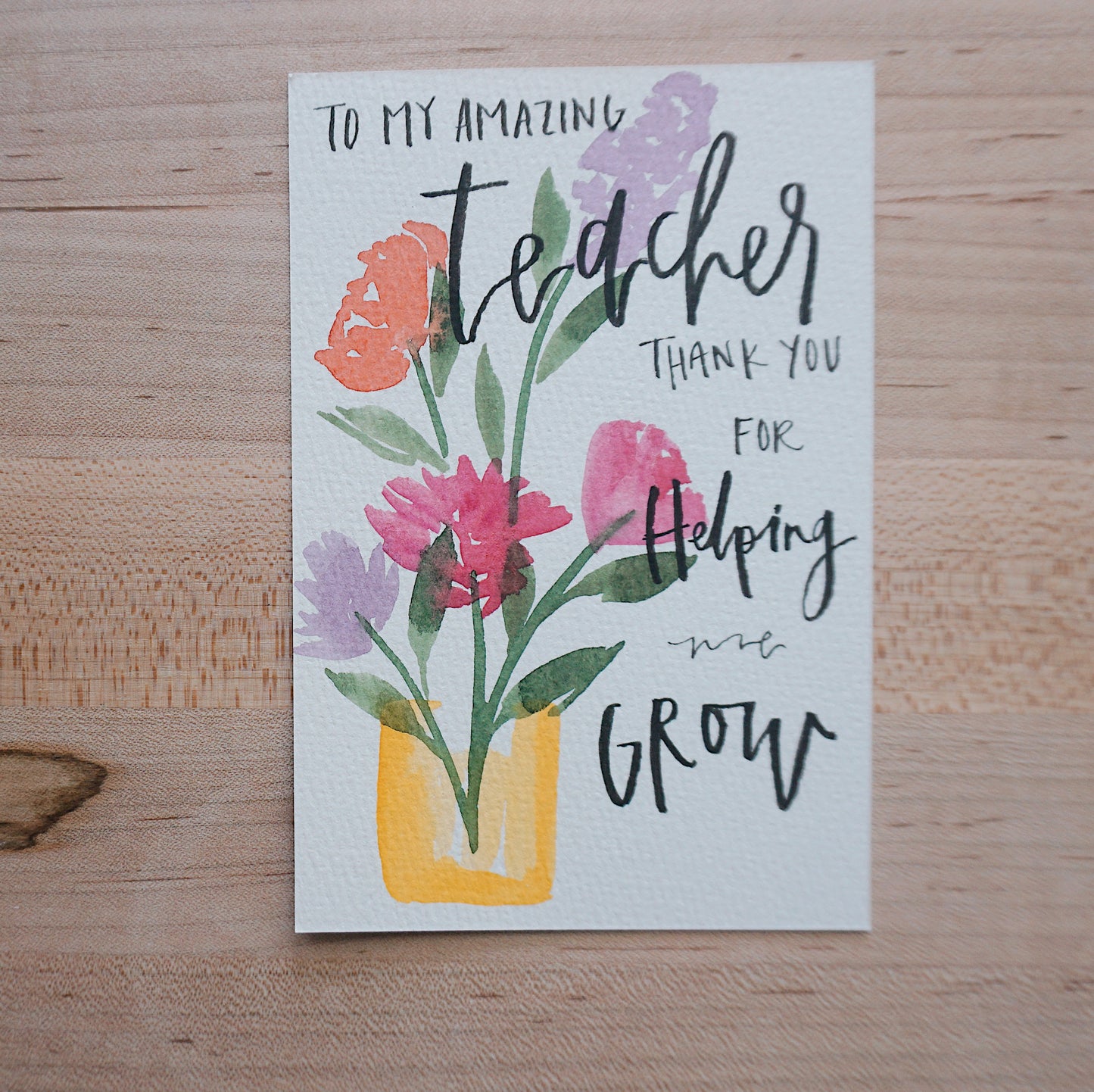 To My Amazing Teacher Thank You for Helping Me Grow - Postcard