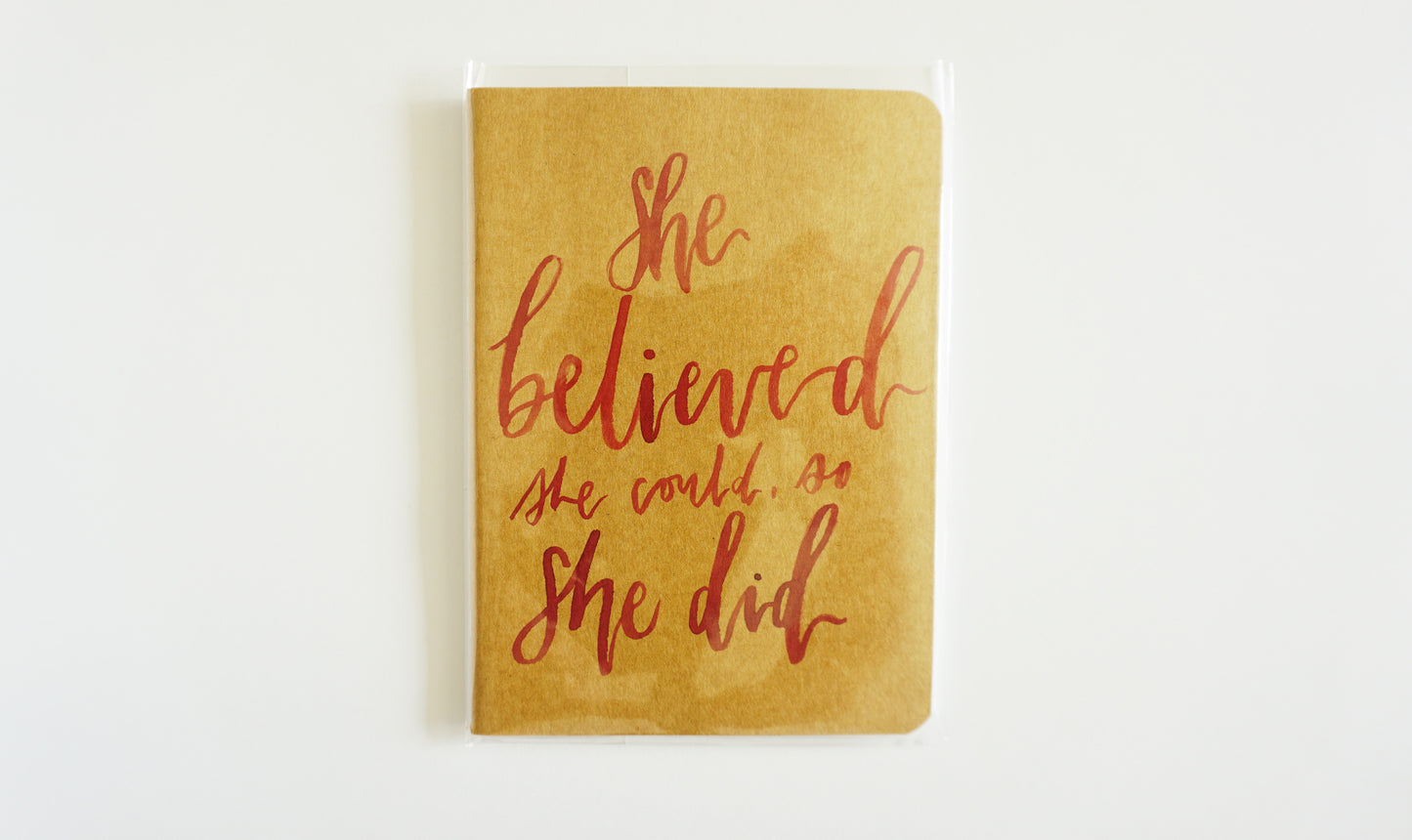 She Believed She Could, So She Did - Saddle Stitch Binding, Ruled Pages, Paper Cover, Small Journal