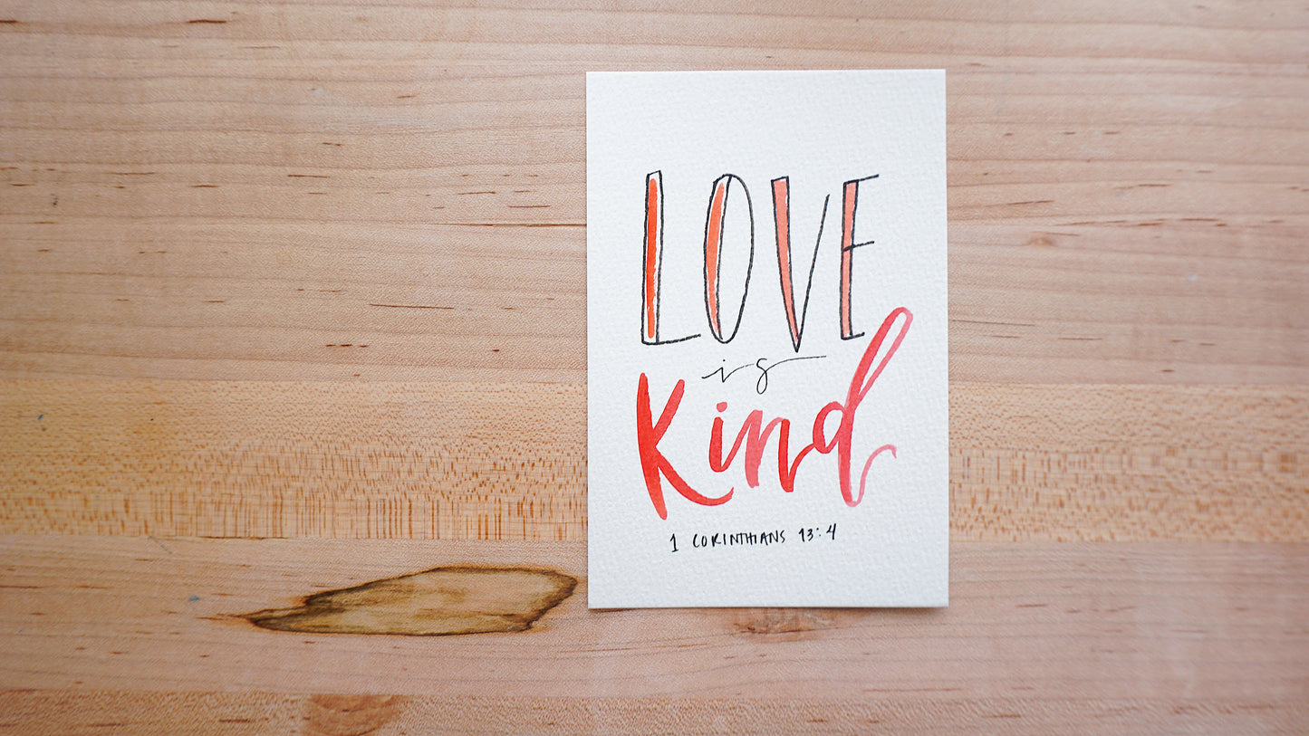 Love is kind (1 Corinthians 13:4) - Postcard