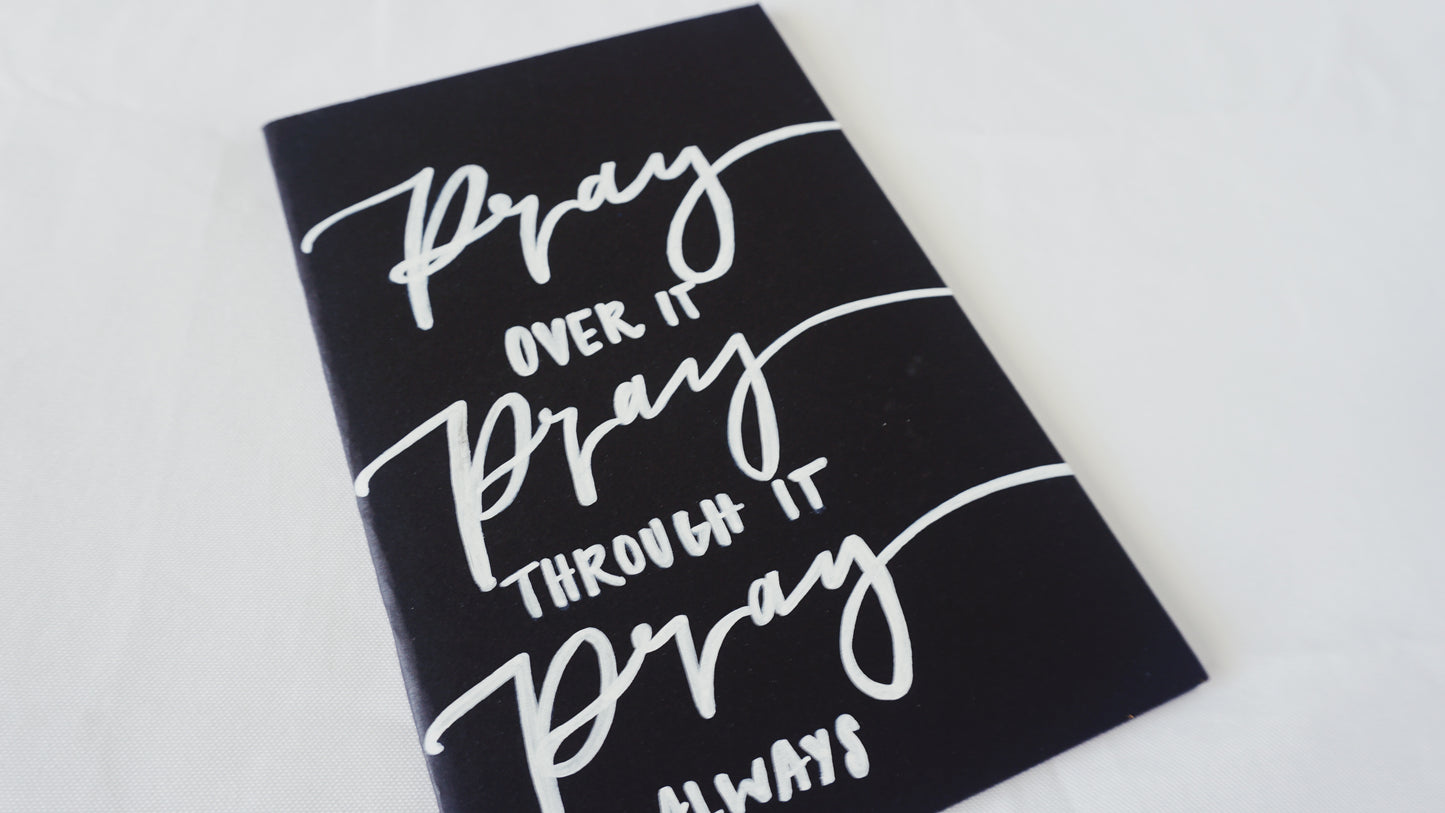 Pray over it, Pray through it, Pray Always - Saddle Stitch Binding, Graph Paper Pages, Paper Cover, Large Journal