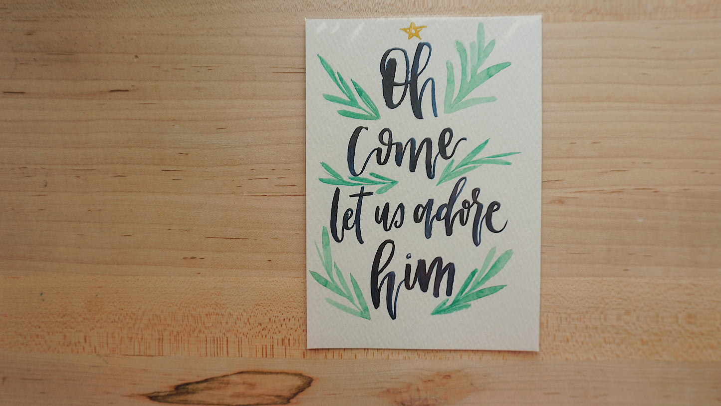 Oh Come Let Us Adore Him - Postcard