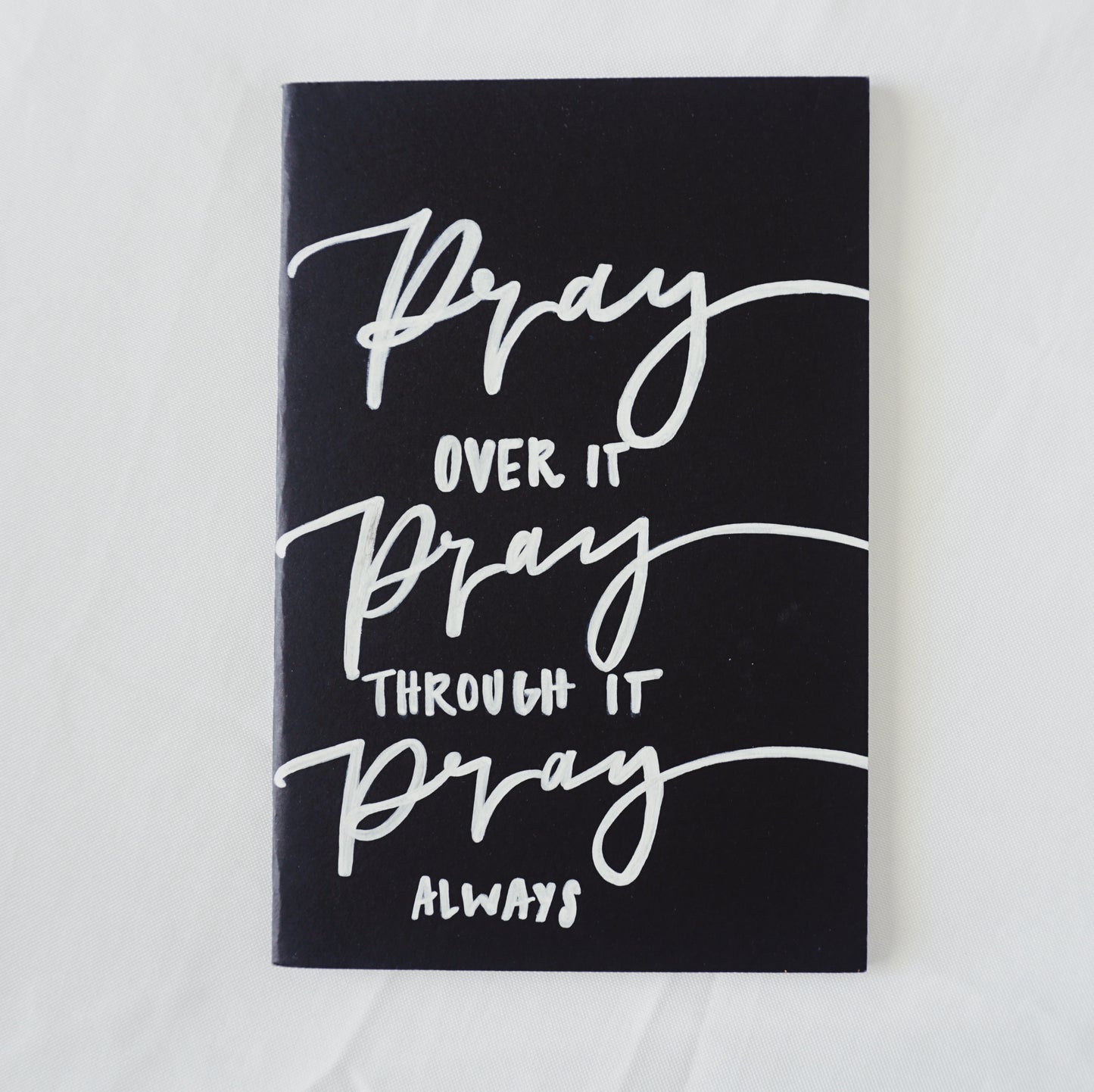 Pray over it, Pray through it, Pray Always - Saddle Stitch Binding, Graph Paper Pages, Paper Cover, Large Journal