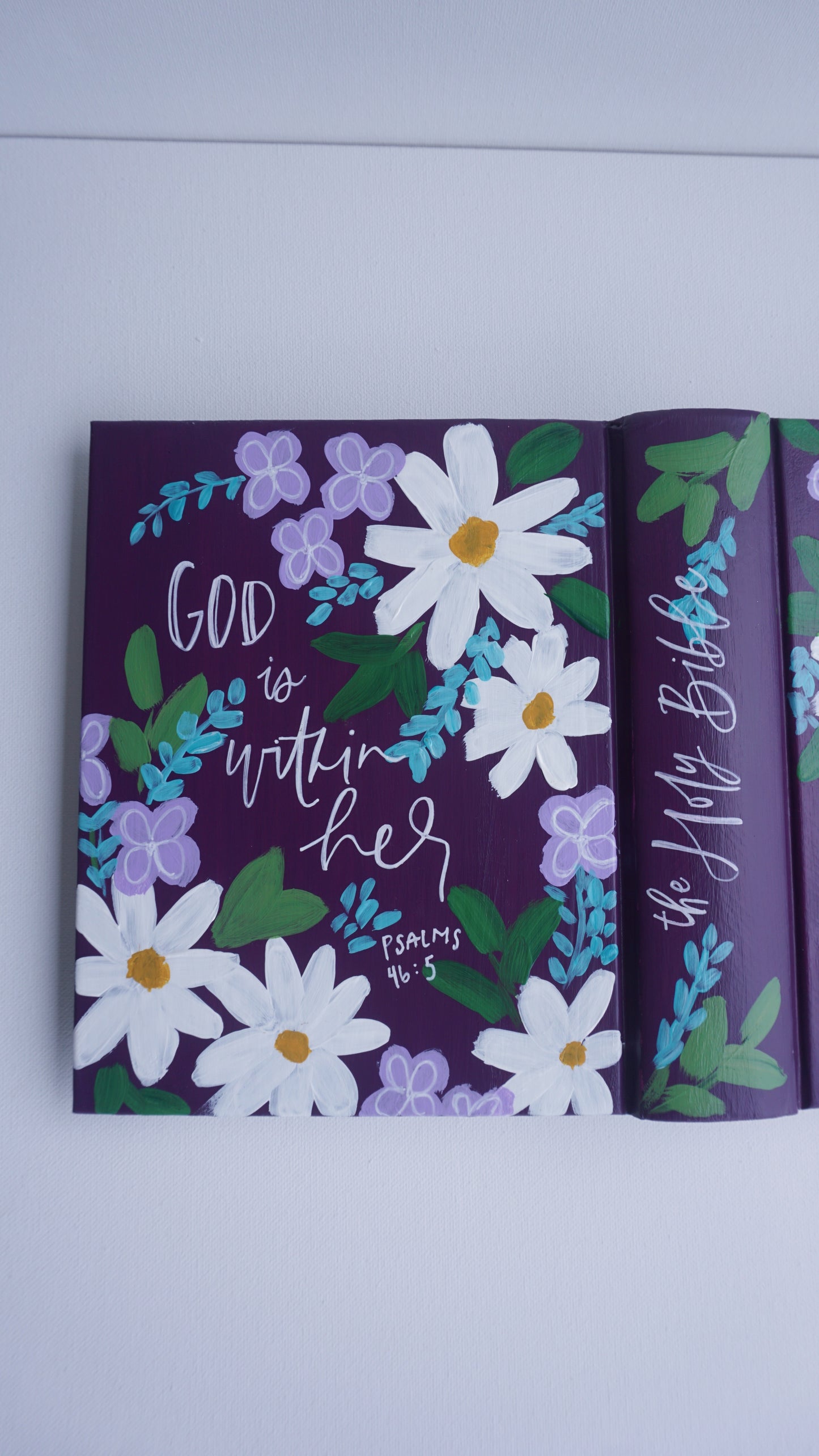 She Is Clothed with Strength (Proverbs 31:25) - Hand Painted English Bible