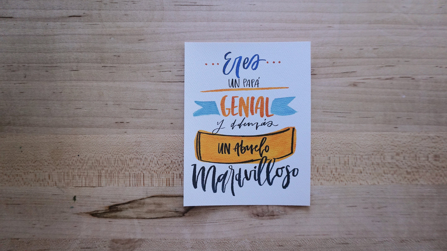 Como Abuelo Eres Maravilloso - Printed Postcard